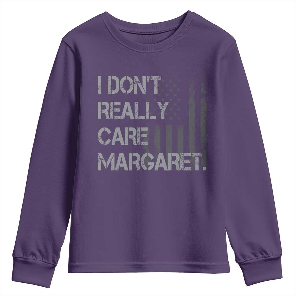 JD Vance Youth Sweatshirt I Don't Really Care Margaret American Flag TS09 Purple Print Your Wear
