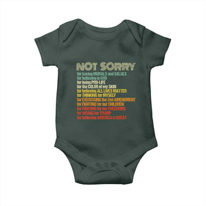 Trump Supporter Baby Onesie Not Sorry For Voting For Trump Believing America Is Great TS09 Print Your Wear