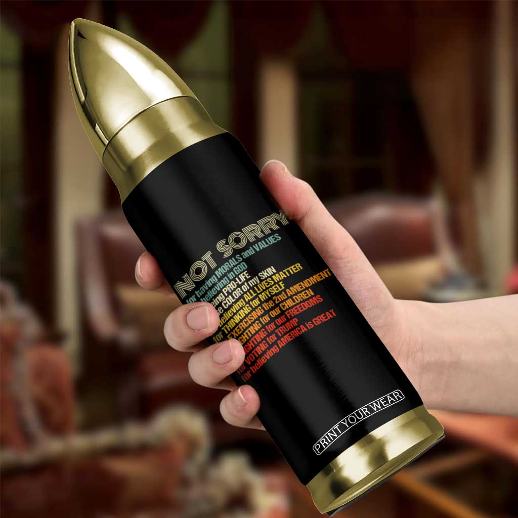 Trump Supporter Bullet Tumbler Not Sorry For Voting For Trump Believing America Is Great TS09 Print Your Wear