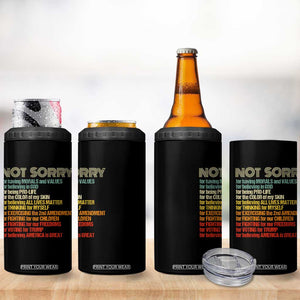 Trump Supporter 4 in 1 Can Cooler Tumbler Not Sorry For Voting For Trump Believing America Is Great TS09 Print Your Wear