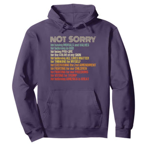 Trump Supporter Hoodie Not Sorry For Voting For Trump Believing America Is Great TS09 Purple Print Your Wear