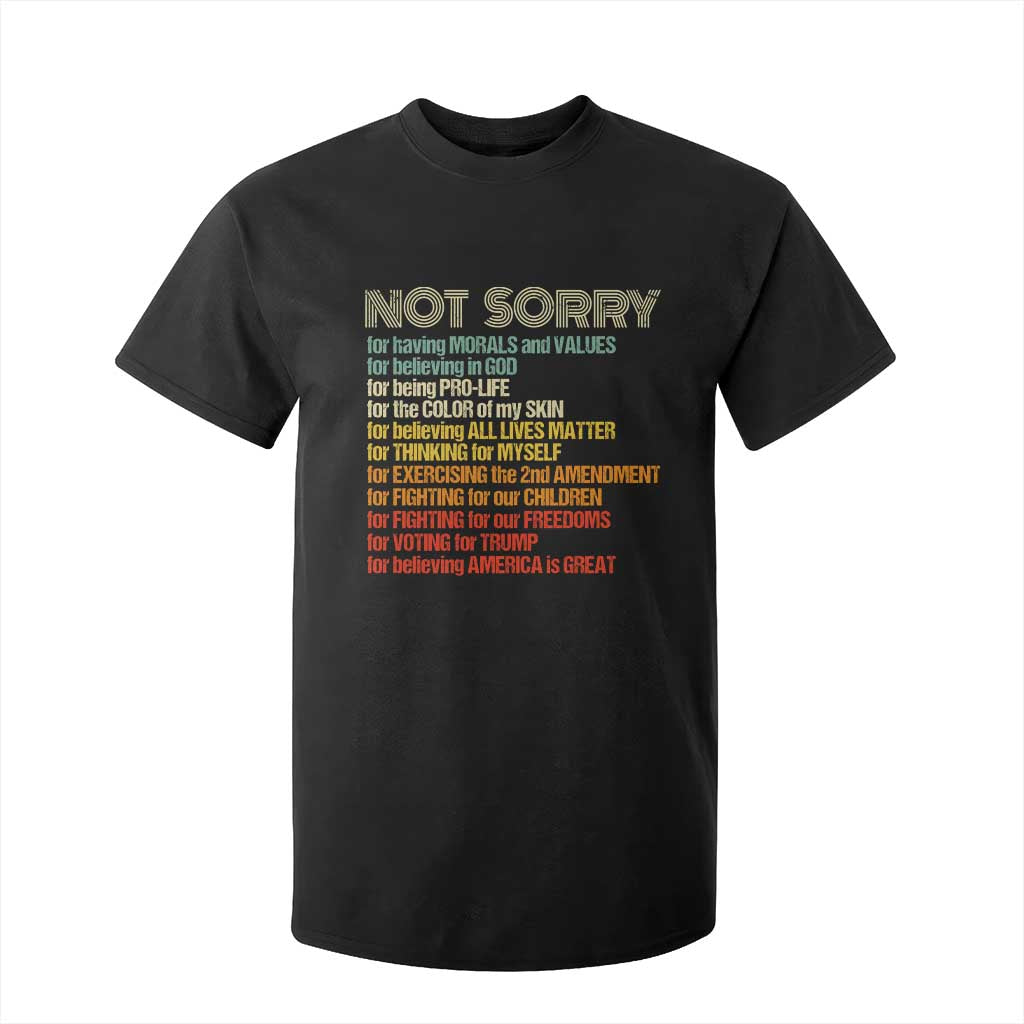 Trump Supporter T Shirt For Kid Not Sorry For Voting For Trump Believing America Is Great TS09 Black Print Your Wear