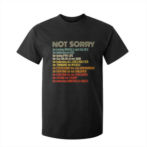 Trump Supporter T Shirt For Kid Not Sorry For Voting For Trump Believing America Is Great TS09 Black Print Your Wear