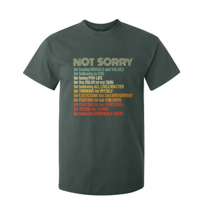 Trump Supporter T Shirt For Kid Not Sorry For Voting For Trump Believing America Is Great TS09 Dark Forest Green Print Your Wear