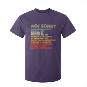 Trump Supporter T Shirt For Kid Not Sorry For Voting For Trump Believing America Is Great TS09 Purple Print Your Wear