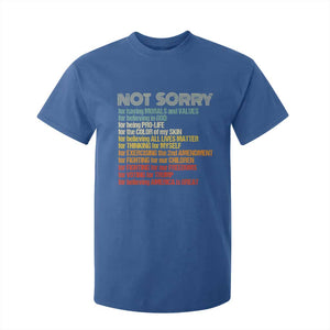 Trump Supporter T Shirt For Kid Not Sorry For Voting For Trump Believing America Is Great TS09 Royal Blue Print Your Wear