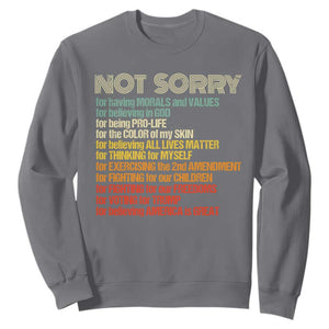 Trump Supporter Sweatshirt Not Sorry For Voting For Trump Believing America Is Great TS09 Charcoal Print Your Wear
