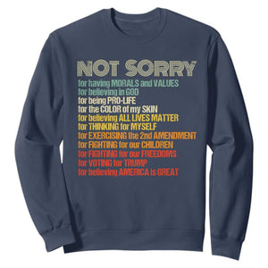 Trump Supporter Sweatshirt Not Sorry For Voting For Trump Believing America Is Great TS09 Navy Print Your Wear