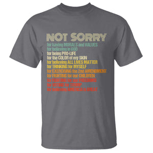 Trump Supporter T Shirt Not Sorry For Voting For Trump Believing America Is Great TS09 Charcoal Print Your Wear