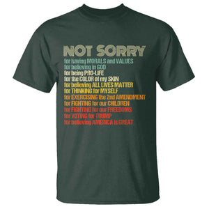 Trump Supporter T Shirt Not Sorry For Voting For Trump Believing America Is Great TS09 Dark Forest Green Print Your Wear