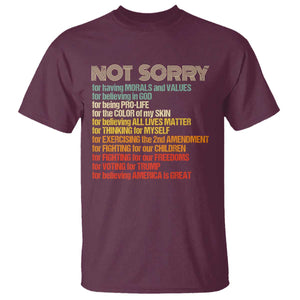 Trump Supporter T Shirt Not Sorry For Voting For Trump Believing America Is Great TS09 Maroon Print Your Wear