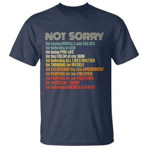 Trump Supporter T Shirt Not Sorry For Voting For Trump Believing America Is Great TS09 Navy Print Your Wear