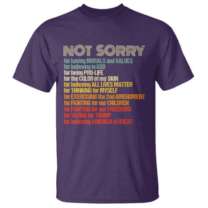 Trump Supporter T Shirt Not Sorry For Voting For Trump Believing America Is Great TS09 Purple Print Your Wear