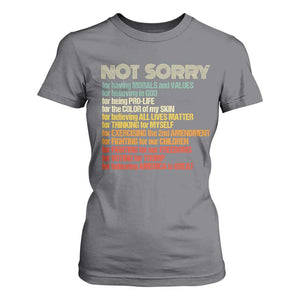 Trump Supporter T Shirt For Women Not Sorry For Voting For Trump Believing America Is Great TS09 Charcoal Print Your Wear