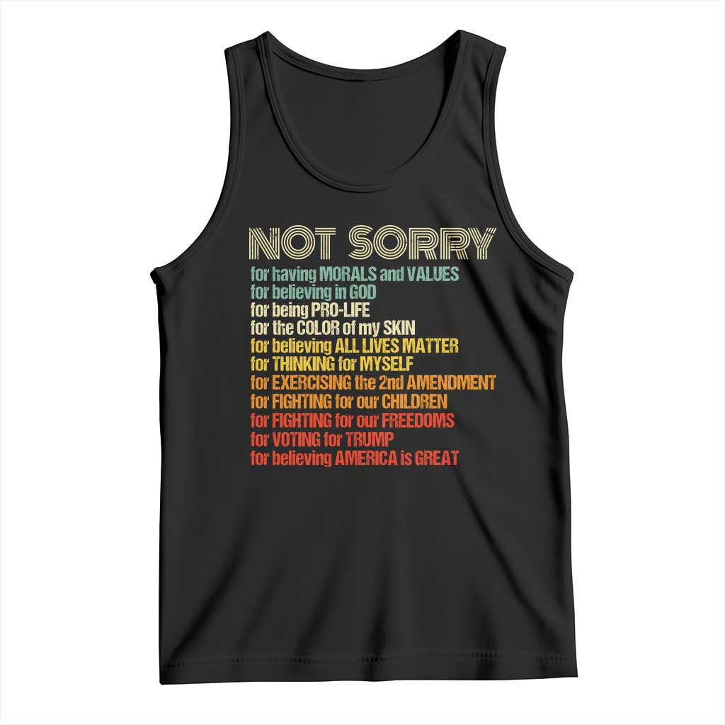 Trump Supporter Tank Top Not Sorry For Voting For Trump Believing America Is Great TS09 Black Print Your Wear