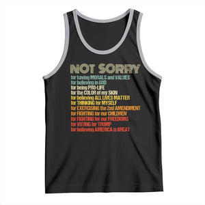 Trump Supporter Tank Top Not Sorry For Voting For Trump Believing America Is Great TS09 Black Athletic Heather Print Your Wear