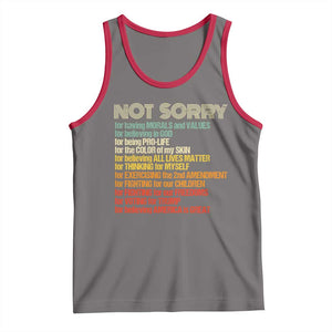 Trump Supporter Tank Top Not Sorry For Voting For Trump Believing America Is Great TS09 Deep Heather Red Print Your Wear