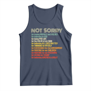 Trump Supporter Tank Top Not Sorry For Voting For Trump Believing America Is Great TS09 Navy Print Your Wear