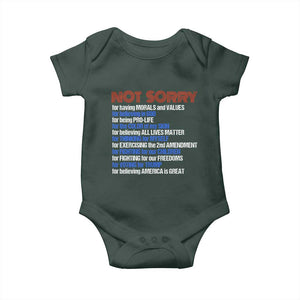 Trump Supporter Baby Onesie Not Sorry For Voting For Trump For Believing America Is Great TS09 Print Your Wear