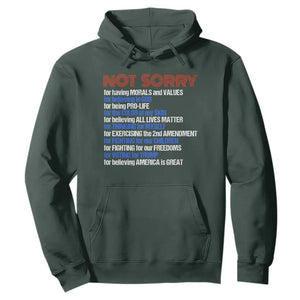 Trump Supporter Hoodie Not Sorry For Voting For Trump For Believing America Is Great TS09 Dark Forest Green Print Your Wear