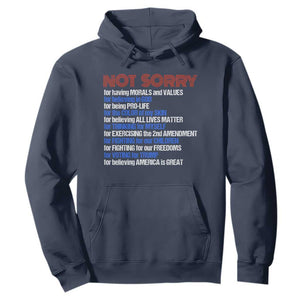 Trump Supporter Hoodie Not Sorry For Voting For Trump For Believing America Is Great TS09 Navy Print Your Wear