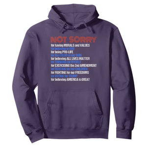Trump Supporter Hoodie Not Sorry For Voting For Trump For Believing America Is Great TS09 Purple Print Your Wear