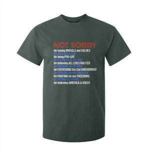 Trump Supporter T Shirt For Kid Not Sorry For Voting For Trump For Believing America Is Great TS09 Dark Forest Green Print Your Wear
