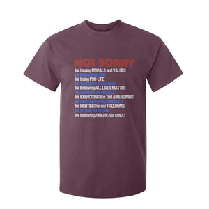 Trump Supporter T Shirt For Kid Not Sorry For Voting For Trump For Believing America Is Great TS09 Maroon Print Your Wear