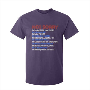 Trump Supporter T Shirt For Kid Not Sorry For Voting For Trump For Believing America Is Great TS09 Purple Print Your Wear