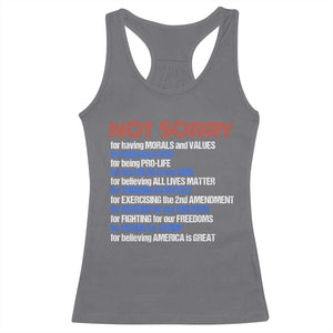 Trump Supporter Racerback Tank Top Not Sorry For Voting For Trump For Believing America Is Great TS09 Charcoal Print Your Wear