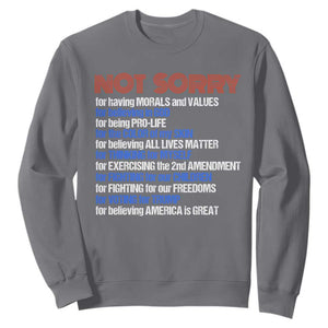 Trump Supporter Sweatshirt Not Sorry For Voting For Trump For Believing America Is Great TS09 Charcoal Print Your Wear