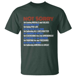 Trump Supporter T Shirt Not Sorry For Voting For Trump For Believing America Is Great TS09 Dark Forest Green Print Your Wear