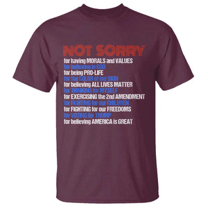 Trump Supporter T Shirt Not Sorry For Voting For Trump For Believing America Is Great TS09 Maroon Print Your Wear