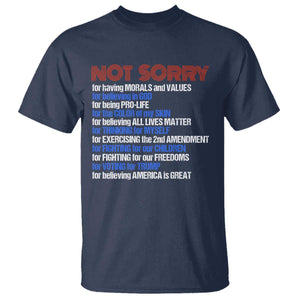 Trump Supporter T Shirt Not Sorry For Voting For Trump For Believing America Is Great TS09 Navy Print Your Wear