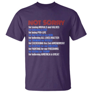 Trump Supporter T Shirt Not Sorry For Voting For Trump For Believing America Is Great TS09 Purple Print Your Wear