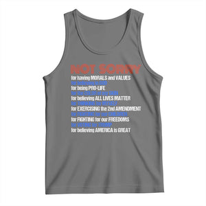 Trump Supporter Tank Top Not Sorry For Voting For Trump For Believing America Is Great TS09 Black Heather Print Your Wear