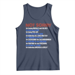 Trump Supporter Tank Top Not Sorry For Voting For Trump For Believing America Is Great TS09 Navy Print Your Wear