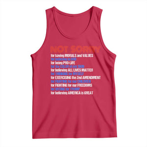 Trump Supporter Tank Top Not Sorry For Voting For Trump For Believing America Is Great TS09 Red Print Your Wear