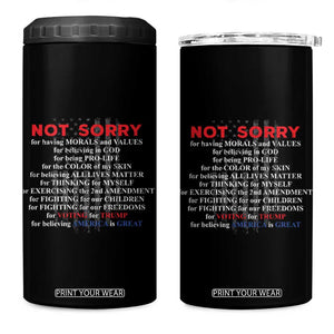 Not Sorry For Voting For Trump Believing America Is Great 4 in 1 Can Cooler Tumbler Trump Supporter TS09 One Size: 16 oz Black Print Your Wear
