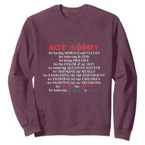 Not Sorry For Voting For Trump Believing America Is Great Sweatshirt Trump Supporter TS09 Maroon Print Your Wear