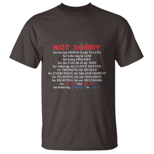 Not Sorry For Voting For Trump Believing America Is Great T Shirt Trump Supporter TS09 Dark Chocolate Print Your Wear