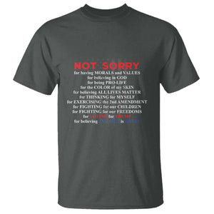 Not Sorry For Voting For Trump Believing America Is Great T Shirt Trump Supporter TS09 Dark Heather Print Your Wear