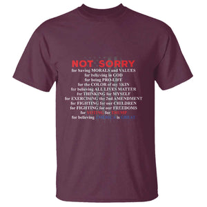 Not Sorry For Voting For Trump Believing America Is Great T Shirt Trump Supporter TS09 Maroon Print Your Wear