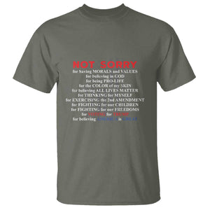 Not Sorry For Voting For Trump Believing America Is Great T Shirt Trump Supporter TS09 Military Green Print Your Wear