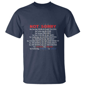 Not Sorry For Voting For Trump Believing America Is Great T Shirt Trump Supporter TS09 Navy Print Your Wear