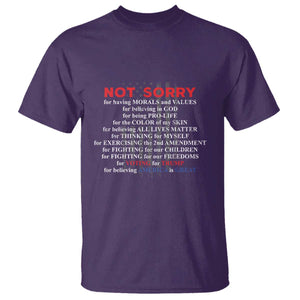 Not Sorry For Voting For Trump Believing America Is Great T Shirt Trump Supporter TS09 Purple Print Your Wear
