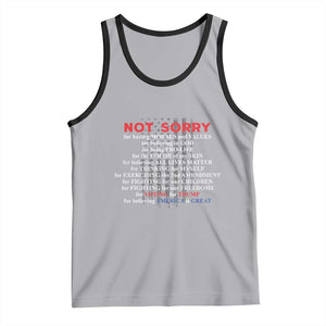 Not Sorry For Voting For Trump Believing America Is Great Tank Top Trump Supporter TS09 Athletic Heather Black Print Your Wear