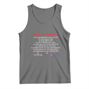 Not Sorry For Voting For Trump Believing America Is Great Tank Top Trump Supporter TS09 Black Heather Print Your Wear
