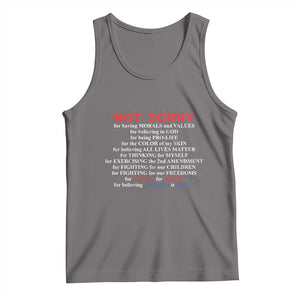 Not Sorry For Voting For Trump Believing America Is Great Tank Top Trump Supporter TS09 Deep Heather Print Your Wear