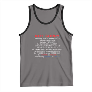 Not Sorry For Voting For Trump Believing America Is Great Tank Top Trump Supporter TS09 Deep Heather Black Print Your Wear